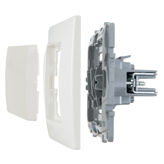 Выключатель одноклавишный - Legrand Etika - 10А 250В безвинтовые зажимы - слоновая кость