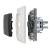 Переключатель двухклавишный - Legrand Etika - 10A 250В безвинтовые зажимы - антрацит