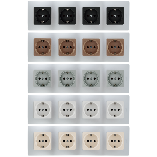 Рамка для розеток и выключателей Legrand Etika 4 поста цвет алюминий