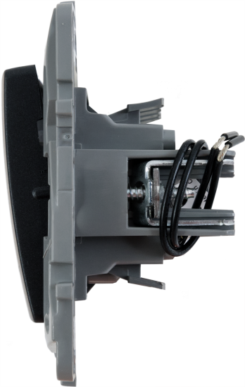 Переключатель двухклавишный с подсветкой/индикацией - Legrand Etika - 10А 250В безвинтовые зажимы - антрацит
