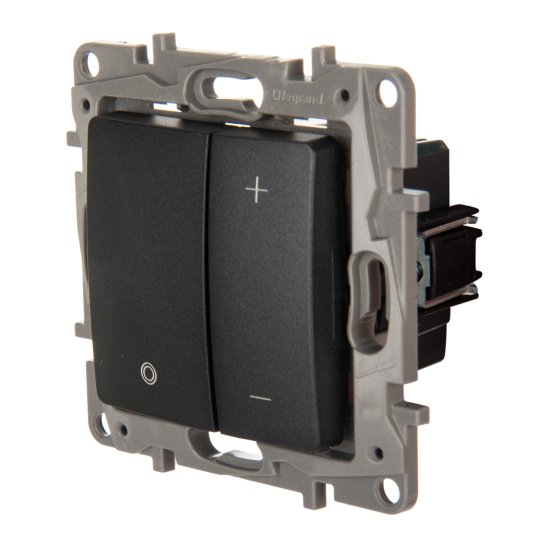 Диммер нажимной универсальный LED - Legrand Etika - 400Вт без нейтрали - антрацит