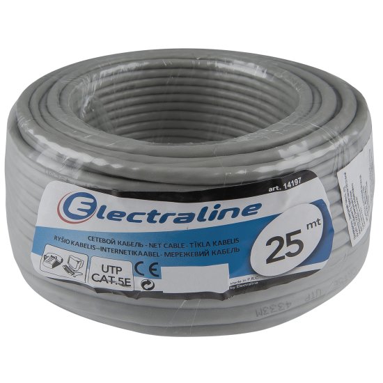 Кабель сетевой Electraline UTP cat 5e 4x2x0.52 мм 25 м
