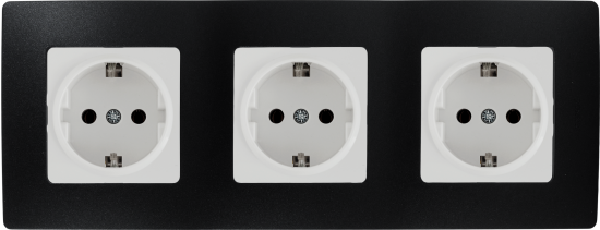 Рамка для розеток и выключателей Legrand Etika 3 поста цвет антрацит