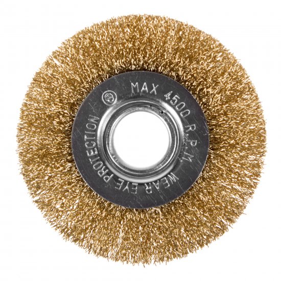 Щетка для УШМ дисковая Dexter 100 мм латунированная сталь