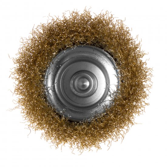 Щетка для дрели чашечная Dexter 75 мм латунированная сталь