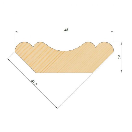 Плинтус 45х14х3000 мм сорт Экстра