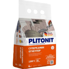 Универсальный термостойкий раствор для кладки огнеупорных кирпичей PLITONIT СуперКамин