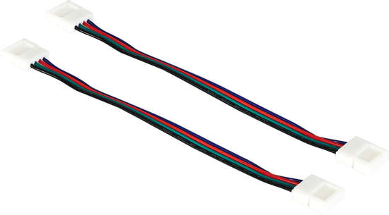 Коннекторы для RGB светодиодной ленты 5050 12-24 В 10 мм IP20 2 клипсы с проводами, контакты по центру