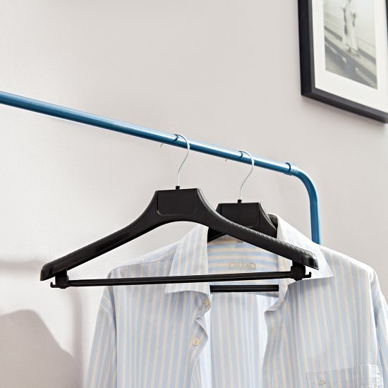 Плечики универсальные 42 см пластик цвет чёрный