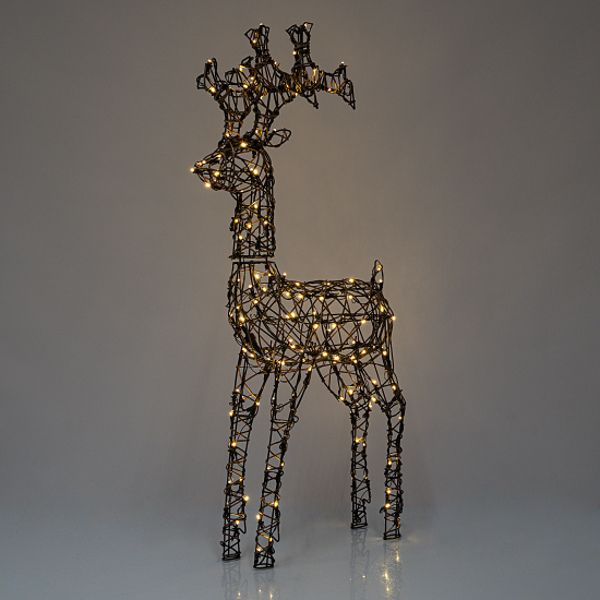 Светящаяся электрическая фигура фигура «Олень» 160 LED ламп, 98 см, коричневый цвет, для улицы