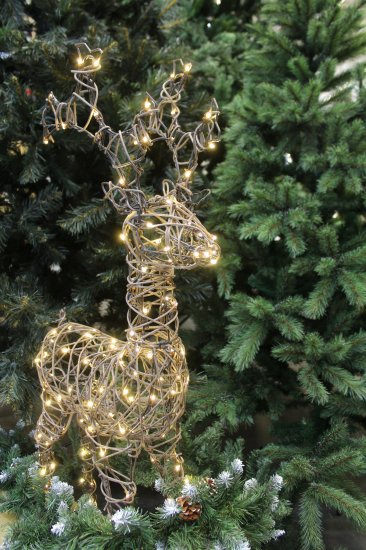 Светящаяся электрическая фигура фигура «Олень» 160 LED ламп, 98 см, коричневый цвет, для улицы