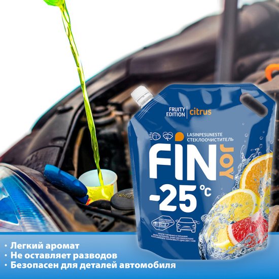 Стеклоомыватель Fin Joy Fruity зимний -25 °С 3 л