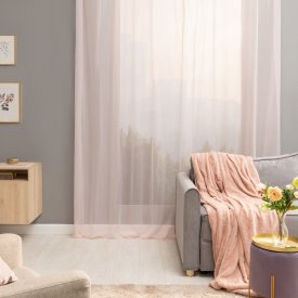 Тюль на ленте Inspire Polyone Kiss 300x280 см цвет розовый