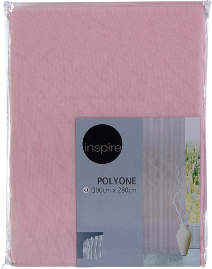 Тюль на ленте Inspire Polyone Kiss 300x280 см цвет розовый