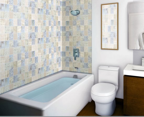 Листовая панель ПВХ 960x485x0.3 мм Аква 0.47 м²