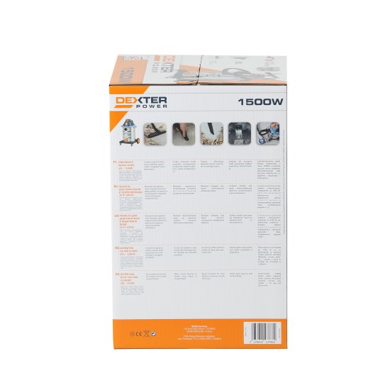 Пылесос строительный Dexter VOD1530SWC, 1500 Вт, 30 л