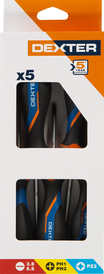Набор отверток Dexter DEX_39 SL/PH/PZ, 5 шт.