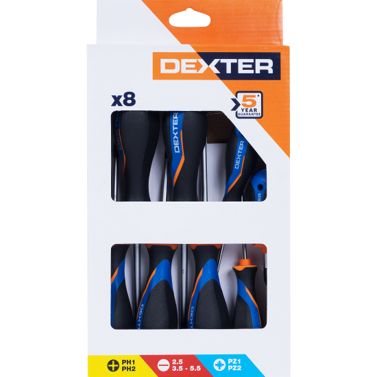 Набор отверток Dexter DEX_41 SL/PH/PZ, 8 шт.