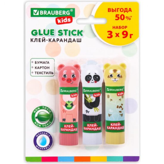 Клей-карандаш BRAUBERG Kids