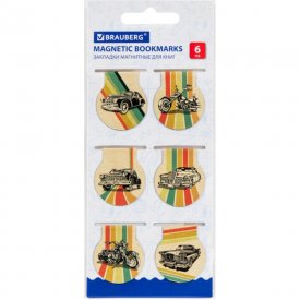 Магнитные закладки для книг BRAUBERG Auto