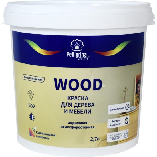 Краска для дерева и мебели PELLIGRINA PAINT wood