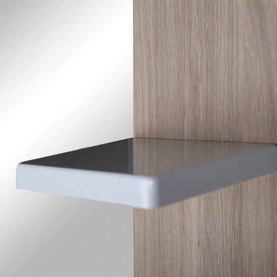 Зеркало с подсветкой с полкой прямоугольное 60х75 см в раме белой/дуб янтарный АСБ-Мебель Магнолия (9099)