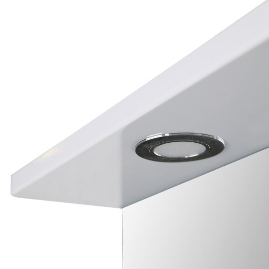 Зеркало с подсветкой с полкой прямоугольное 60х75 см в раме белой/дуб янтарный АСБ-Мебель Магнолия (9099)