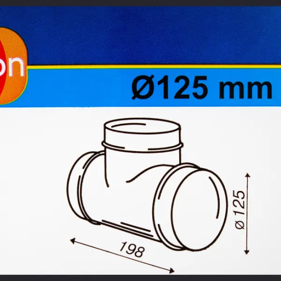 Тройник для круглых воздуховодов Equation D125 мм пластик