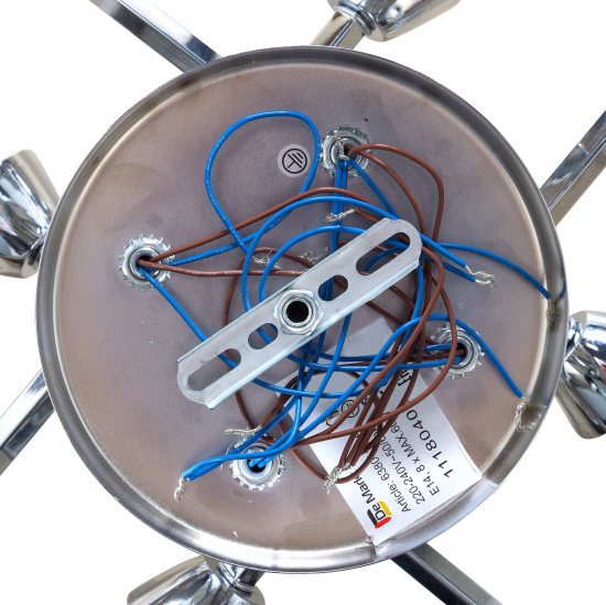 Люстра Олимпия 8xE14x60 Вт металл/стекло цвет хром/белый