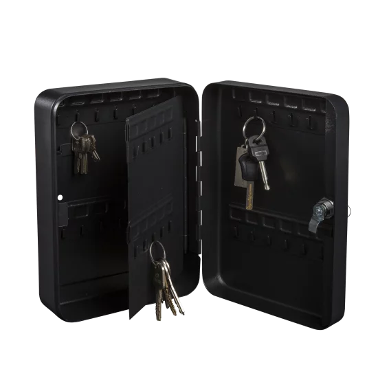 Шкаф для ключей сталь 18×25 см 44 ключа цвет черный