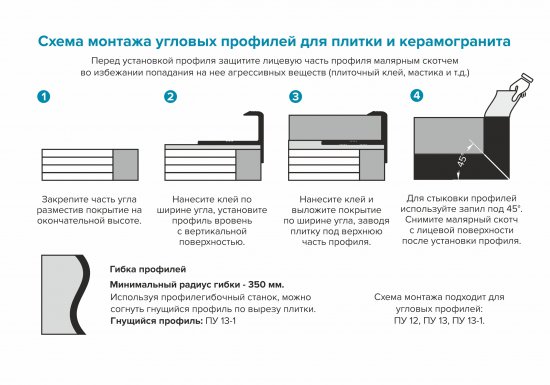Уголок гибкий для ступеней Alprofi ПУ 13-1.2700.01Л, 270 см цвет серебро
