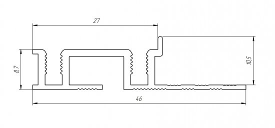 Профиль для ступени Alprofi 250 см цвет серый