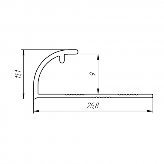 Уголок наружный Alprofi 0.9x270 см цвет серебро