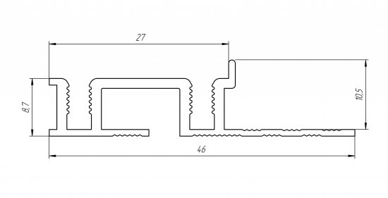 Уголок внешний для ступени Alprofi 250 см цвет чёрный