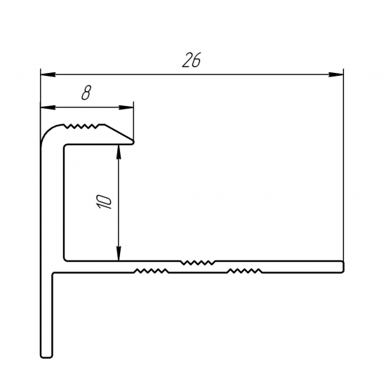 Уголок гибкий для ступеней Alprofi 270 см цвет бронза