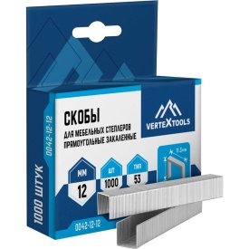Скобы для мебельных степлеров vertextools 0042-12-12