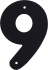 Цифра «9» Larvij большая цвет чёрный