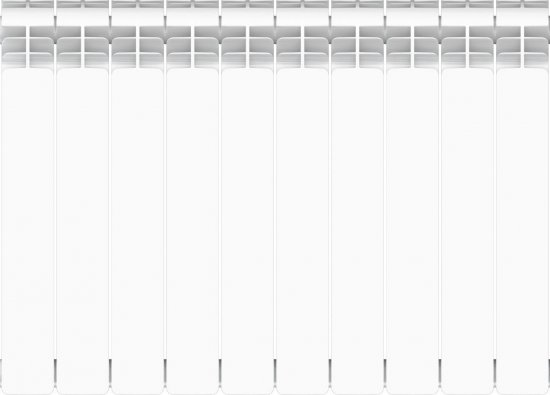 Радиатор секционный Equation Aluminium 500/90 10 секций боковое подключение алюминий белый