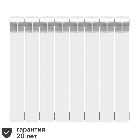 Радиатор секционный Equation Bimetal 500/100 8 секций боковое подключение биметалл белый