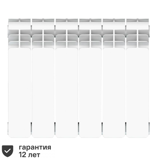 Радиатор секционный Equation Aluminium 350/90 6 секций боковое подключение алюминий белый