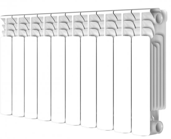 Радиатор секционный Equation Bimetal 350/90 10 секций боковое подключение биметалл белый