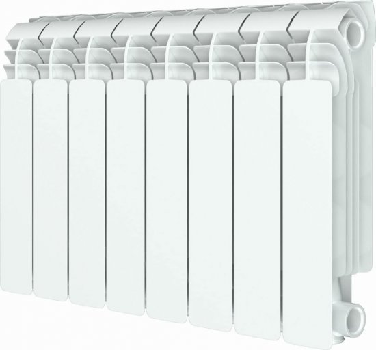 Радиатор секционный Equation Aluminium 350/90 8 секций боковое подключение алюминий белый