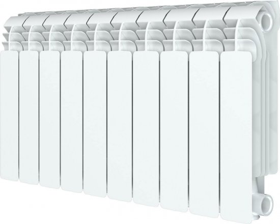 Радиатор секционный Equation Aluminium 350/90 10 секций боковое подключение алюминий белый