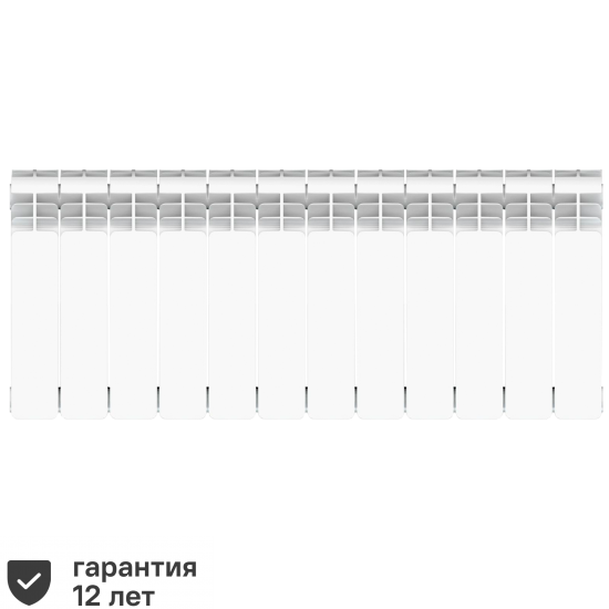 Радиатор секционный Equation Aluminium 350/90 12 секций боковое подключение алюминий белый