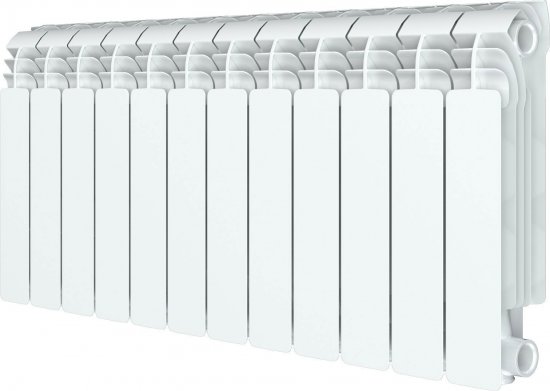 Радиатор секционный Equation Aluminium 350/90 12 секций боковое подключение алюминий белый