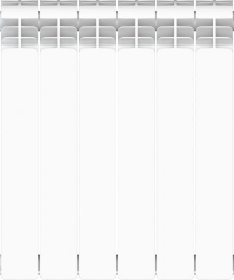 Радиатор секционный Equation Aluminium 500/90 6 секций боковое подключение алюминий белый