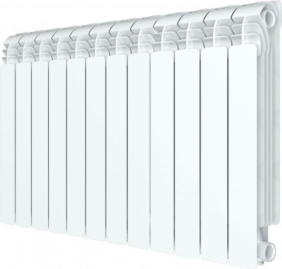 Радиатор секционный Equation Aluminium 500/90 12 секций боковое подключение алюминий белый