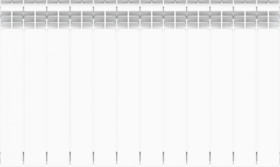 Радиатор секционный Equation Aluminium 500/90 12 секций боковое подключение алюминий белый