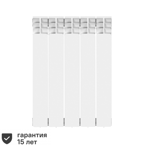 Радиатор секционный Equation Bimetal 500/100 5 секций боковое подключение биметалл белый