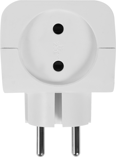 Разветвитель Эра SP-4-W 4 розетки без заземления 16 А цвет белый